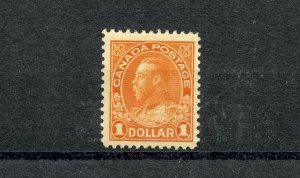 Canada #122 (C508) King George V $1.00 orange 1923, Perf 12, MNH, F-VF,CV$240.00