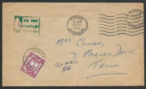 GB SCOTLAND 1966 local Troon cover - 6d postage due........................50351