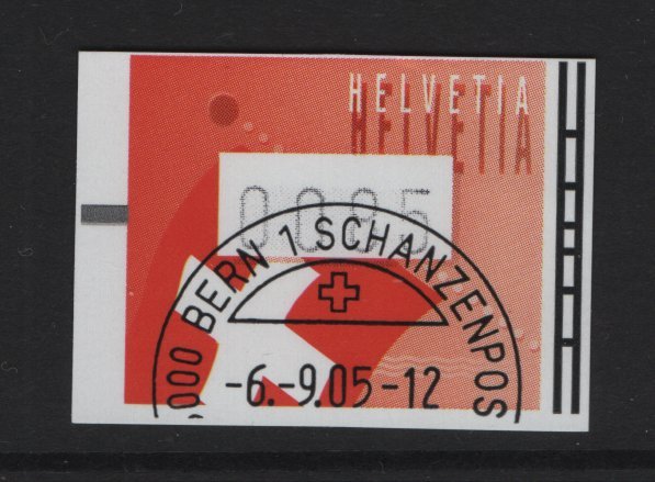 Switzerland  #Zumstein19  cancelled 2005  automatenmarke   85c  Swiss flag left