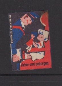 German Advertising Stamp - German Railways, Safe & Secure - Girl with Doll