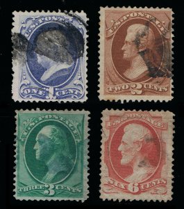 GENUINE SCOTT #145 146 147 148 USED 1870-71 NBNC ISSUE SET OF 4 STAMPS  #10180