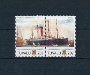 [81222] Tuvalu 2011 Ships Boats Ivernia Ocean Liners Cunard Line Pair MNH