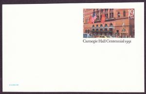 UX154 Carnegie Hall mint postal card