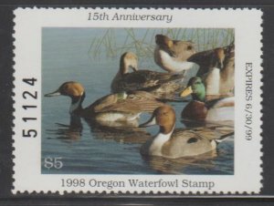 U.S. Scott #22 Oregon Duck Stamp - Mint Single