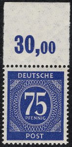 Germany - 1946 - Scott #553 - MNH - Numeral - sheet border