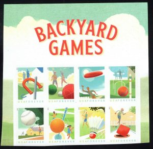 U.S. - 5627-34a - Backyard Games - Imperforate top Block of 8 - Never Hinged