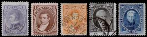 Argentina Scott 22-26 (1873) Used/Mint H F-VF, CV $41.25 B