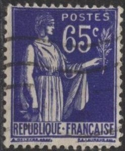 France 271 (used) 65c Peace with olive branch, brt ultra (1937)