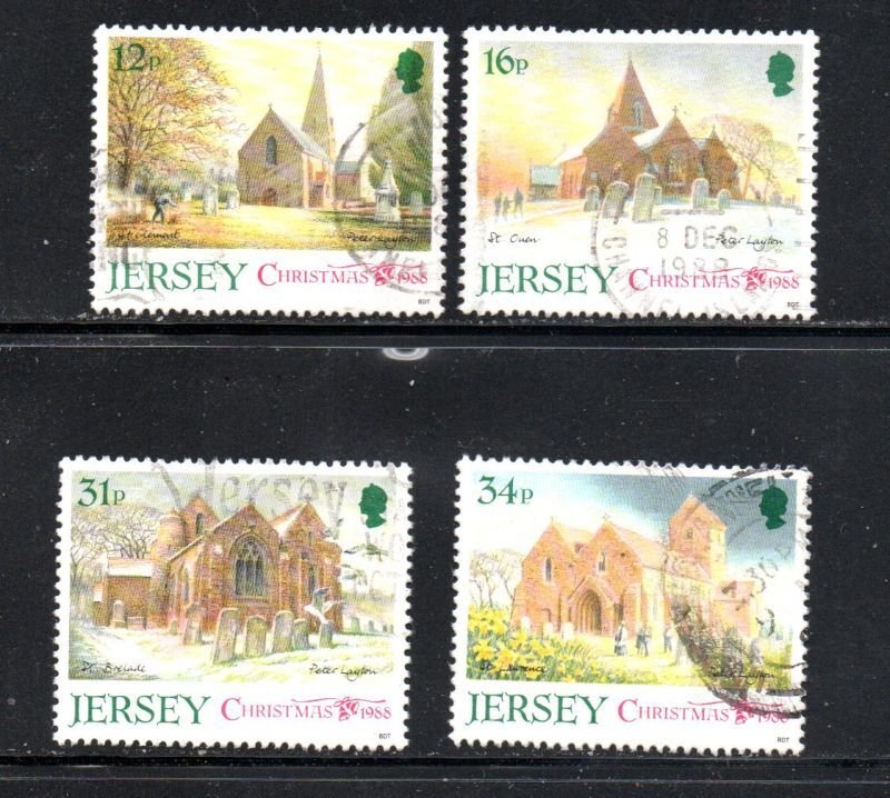 Jersey Sc 467-470 1988 Christmas Churches stamp set used