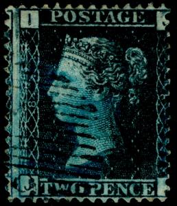 SG45, 2d blue PLATE 8, FINE USED. Cat £40. JI