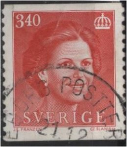 Sweden 1577 (used) 3.40k Queen Silvia, dk red (1986)