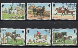 Jersey  Sc 767-772 1996 Horse stamp  set used