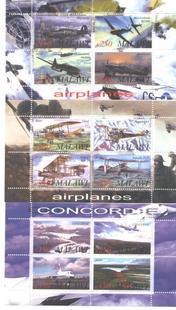 Malawi 2010 - 3 M/S Concorde Airplane Flight Transport Aviation Stamps MNH Rare