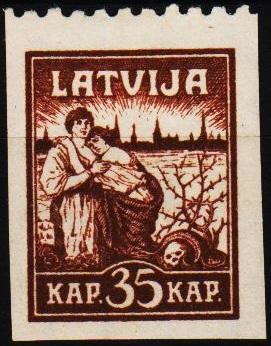 Latvia.1918 35k S.G.21 Mounted Mint