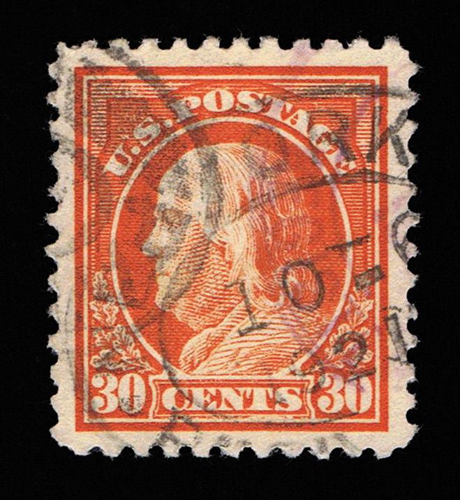 GENUINE SCOTT #516 USED 1917 30¢ ORANGE RED PSE CERT GRADED XF 90J - ESTATE SALE