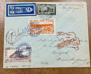 Belgium May 1935  Rocket Mail  cover  EZ# 4C1A pilot signed