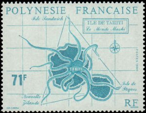 French Polynesia #534-537, Complete Set(4), 1990, Maps, Never Hinged