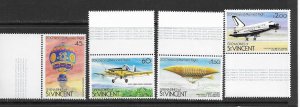 St. Vincent Grenadines 275-8 MNH Aviation set complete X 3, vf 2022 CV $ 3.75