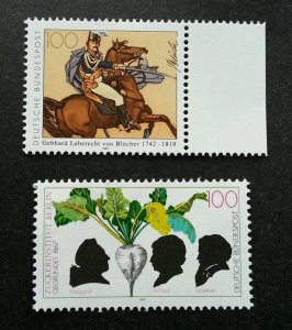 Germany Mix Lot 1 1992 Horse Plant Vegetables Food (stamp) MNH