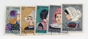 1960 Denmark #B348-52 Used Semi-Postals - Regional Costumes - cv$9