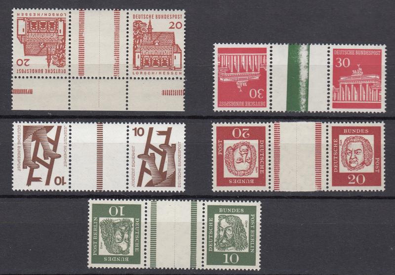 Germany - 1961/1971 Buildings Se-tenant lot - MNH (752N)