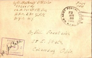 United States A.P.O.'s Soldier's Free Mail 1945 U.S. Army Postal Service, A.P...