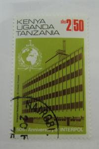 Kenya Uganda Tanganyika SC #275  50th Anniversary of INTERPOL  used stamp