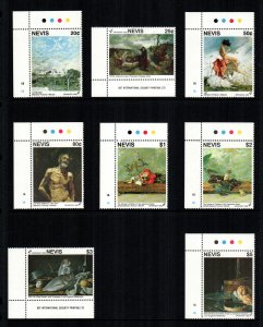 Nevis  718 - 725  MNH  cat $  12.50