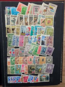 Extensive Collection of +3000 Latin American used Stamps in stockbook variety