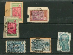 44757 - CAMEROON - POSTAL HISTORY: Small lot of used stamps with nice POSTMARKS-