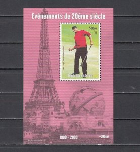 Guinea, 1998 issue. Golfer Tiger Woods s/sheet.