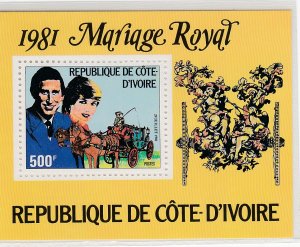 Ivory Coast # 593-595, 596, Royal Wedding, Mint NH, 1/2 Cat.