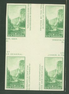 United States #768a Unused Plate Block