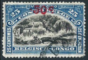 Belgian Congo, Sc #78, 50c on 25c, Used