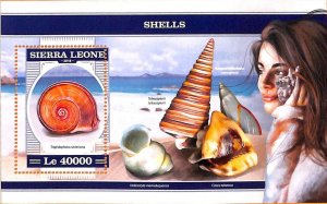 A6977 - SIERRA LEONE, Error, 2018, MISPERF SOUVENIR SHEET: Shells, Marine Life