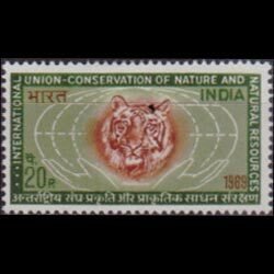 INDIA 1969 - Scott# 505 Nature-Tiger Set of 1 LH