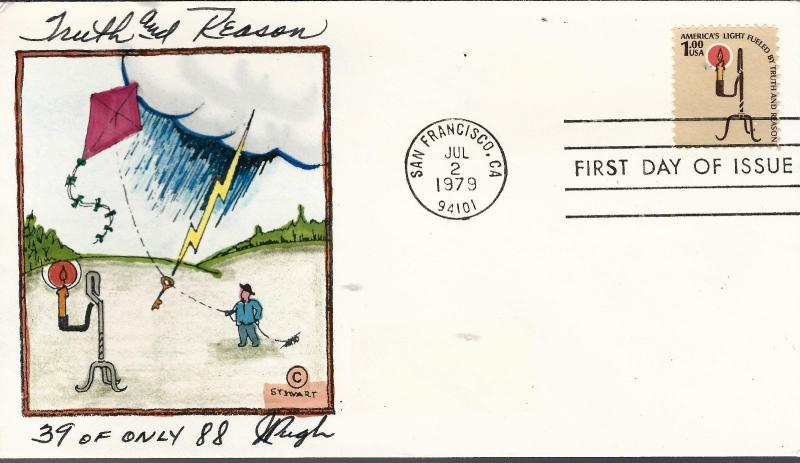 Beautiful Pugh Painted Forerunner 1979 Truth & Reason FDC #37 of 88...Rare!