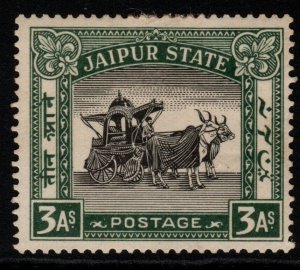 INDIA-JAIPUR SG45 1931 3a BLACK & MYRTLE MTD MINT 