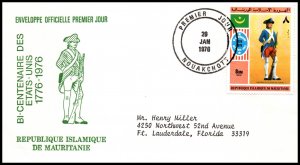 Mauritania 341 Military Uniform Typed FDC