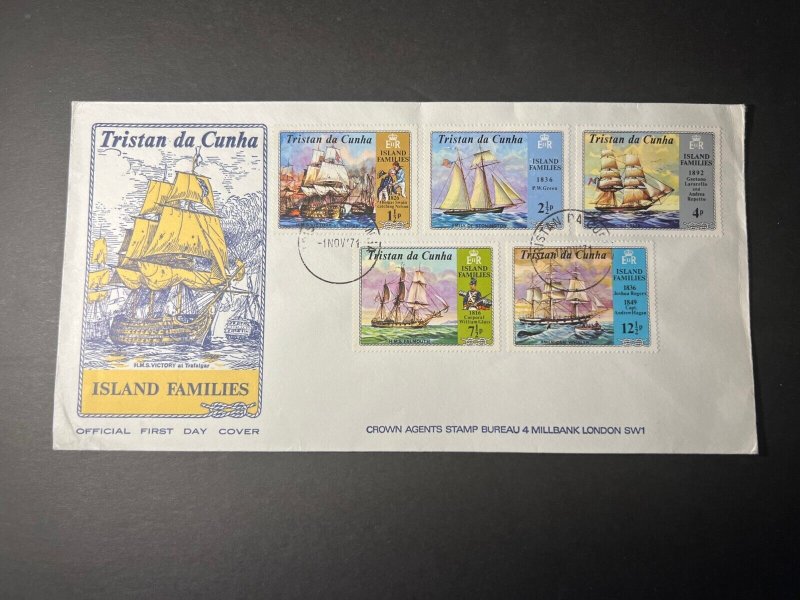 1971 Tristan da Cunha Island Families First Day Cover FDC to London England