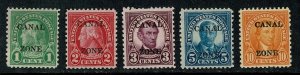 Canal Zone #100-4 MH overprints on USA cpl