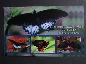 ​FERR ISLAND STAMP-2010 COLORFUL BEAUTIFUL LOVELY BUTTERFLY MNH MINI SHEET-VF