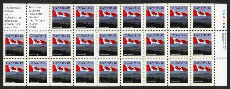 Canada SG1356b 42c booklet pane of 25 Fresh U/M