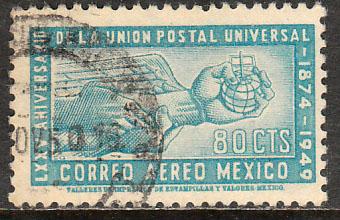 MEXICO C204, 80c 75th Ann of Universal Postal Union Used. F-VF. (945)