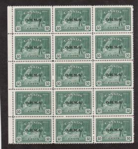 Canada #O9 VF/NH Block Of 15