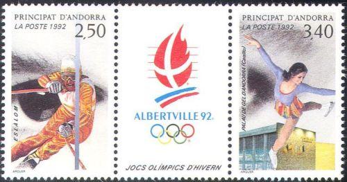 Andorra French 1992 Olympic Game Albertville Slalom Figure Skating Sports Stamps