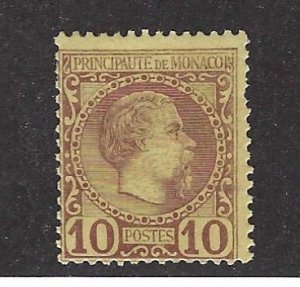 Monaco SC#4 Mint Fine small corner thin SCV$85.00...Great Opportunity!