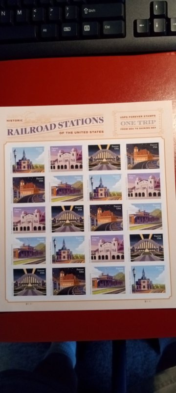 US# 5758-62, US Railroad Stations,, Sheet of 20, MNH