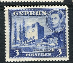 CYPRUS; 1938 early GVI pictorial issue fine Mint hinged 3pi. value