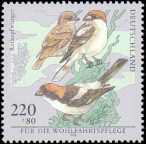 Germany #B837-B841, Complete Set(5), 1998, Birds, Never Hinged